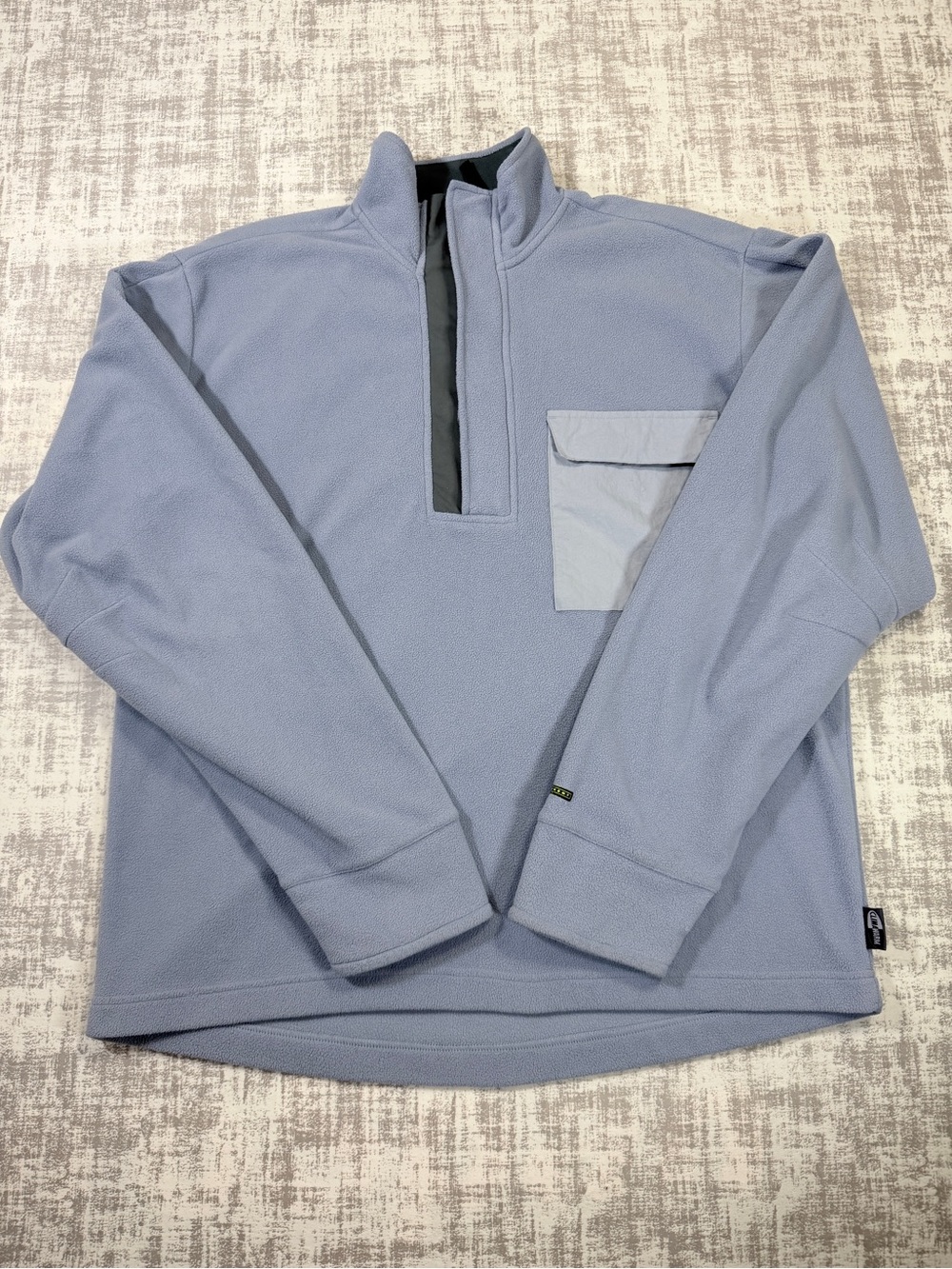 Vintage Adidas Men's Pale Blue Quarter-Zip Fleece Pullover Size L 28x24.5